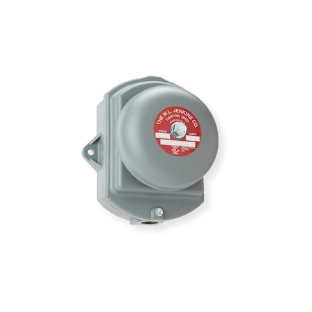 Wl Jenkins Audible, Continous - Vibrating, 24VAC, 90-92 dB, Steel, Grey, Weather Proof Back Box Mount 1024